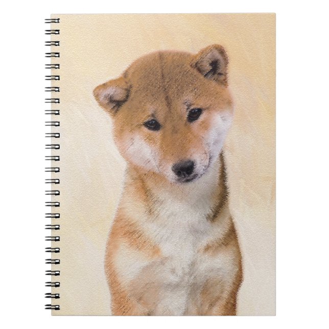 Shiba Inu (Rot) Malerei - Original Hunde Kunst Notizblock (Vorderseite)