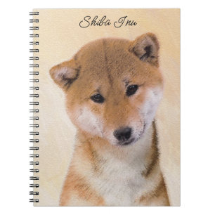 Shiba Inu (Rot) Malerei - Original Hunde Kunst Notizblock