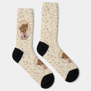 Shiba Inu (Rot) Malerei - Original Hunde Kunst Socken