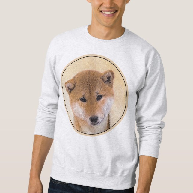 Shiba Inu (Rot) Malerei - Original Hunde Kunst Sweatshirt (Vorderseite)