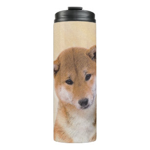 Shiba Inu (Rot) Malerei - Original Hunde Kunst Thermosbecher