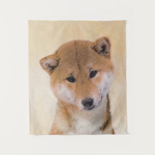 Shiba Inu (Rot) Malerei - Original Hunde Kunst Wandteppich