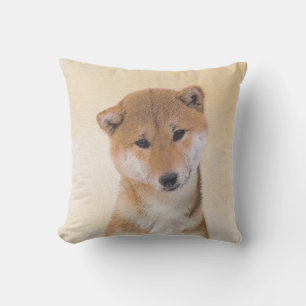 Shiba Inu (Rot) Malerei - Original Hundekunst Kissen