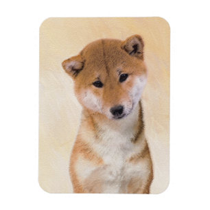 Shiba Inu (Rot) Malerei - Original Hundekunst Magnet