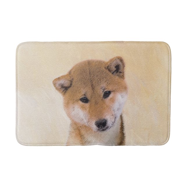 Shiba Inu (rote) Malerei - ursprüngliche Badematte (Vorderseite)
