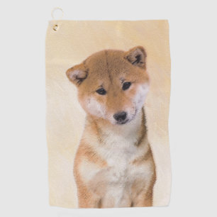 Shiba Inu (rote) Malerei - ursprüngliche Golfhandtuch