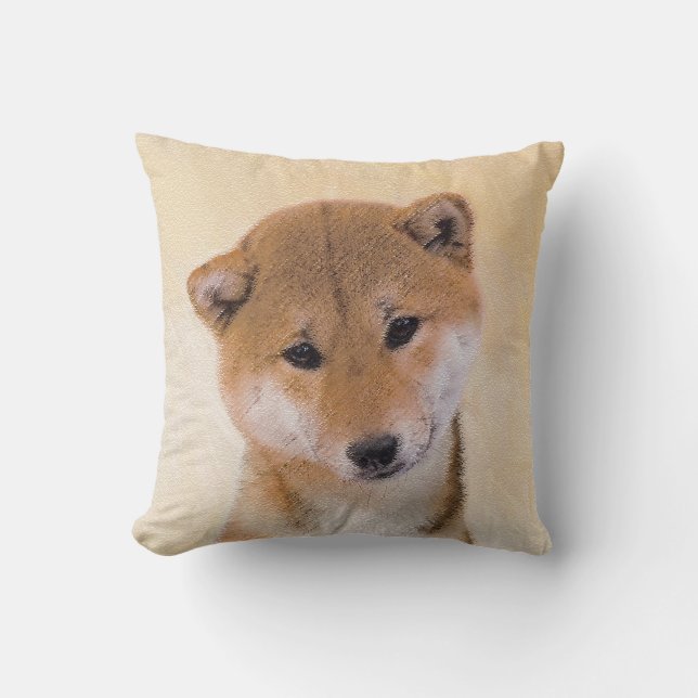 Shiba Inu (rote) Malerei - ursprüngliche Kissen (Vorderseite)