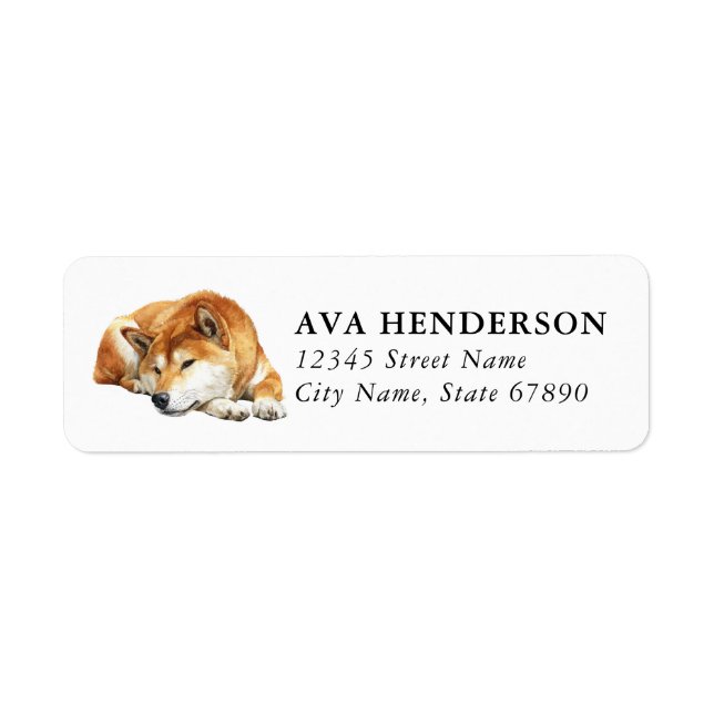 Shiba Inu Rücksendeadressetiketten (Vorne)
