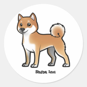 Shiba inu runder aufkleber