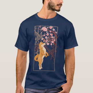 Shiba Inu Sakura Cherry blüht japanische Liebe T-Shirt