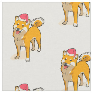 Shiba Inu Santa Claus Weihnachten Stoff