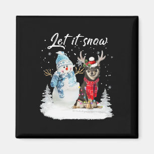 Shiba Inu Santa Dog Christmas Snowman Xmas Pajama Magnet