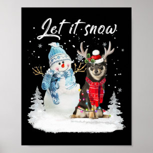 Shiba Inu Santa Dog Christmas Snowman Xmas Pajama Poster