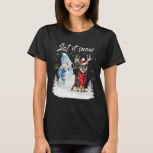 Shiba Inu Santa Dog Christmas Snowman Xmas Pajama T-Shirt