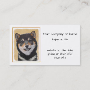 Shiba Inu (Schwarz und Braun) Malerei - Hundekunst Visitenkarte
