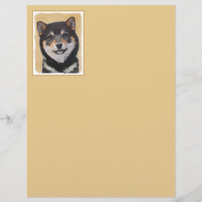 Shiba Inu (Schwarz und Tan) Malerei - Hundekunst (Vorderseite)