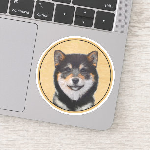 Shiba Inu (Schwarz und Tan) Malerei - Hundekunst Aufkleber