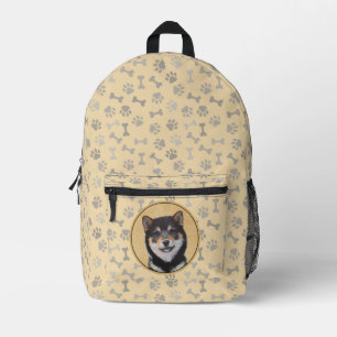 Shiba Inu (Schwarz und Tan) Malerei - Hundekunst Bedruckter Rucksack