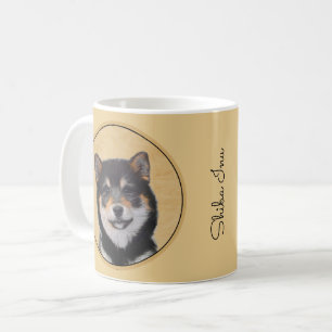 Shiba Inu (Schwarz und Tan) Malerei - Hundekunst Kaffeetasse