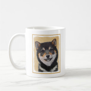 Shiba Inu (Schwarz und Tan) Malerei - Hundekunst Kaffeetasse