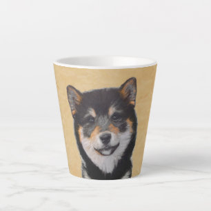Shiba Inu (Schwarz und Tan) Malerei - Hundekunst Milchtasse