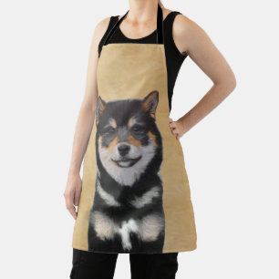 Shiba Inu (Schwarz und Tan) Malerei - Hundekunst Schürze