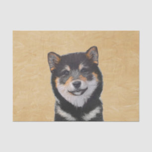 Shiba Inu (Schwarz und Tan) Malerei - Hundekunst Seidenpapier