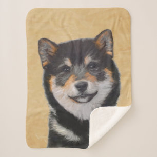 Shiba Inu (Schwarz und Tan) Malerei - Hundekunst Sherpadecke