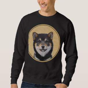 Shiba Inu (Schwarz und Tan) Malerei - Hundekunst Sweatshirt