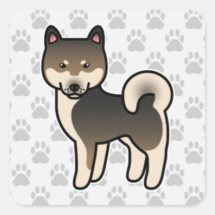 Shiba Inu Sesam Quadratischer Aufkleber