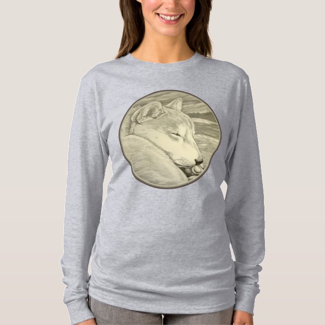 Shiba Inu Shirts Lady's Hund Lover Plus Size Shirt (Vorderseite)