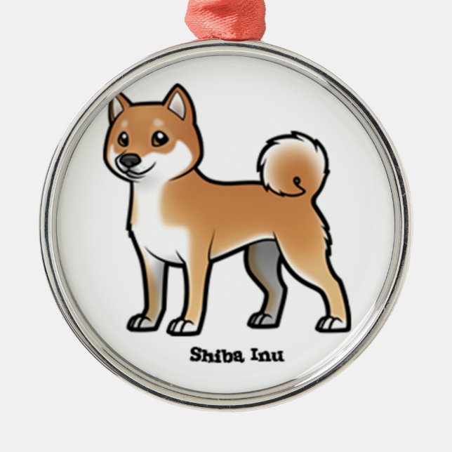 Shiba inu silbernes ornament (Vorne)