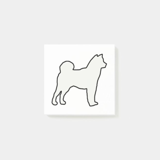 Shiba Inu Silhouette Post-it Klebezettel (Vorderseite)