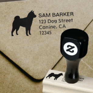 Shiba Inu Silhouette-Rücksendeadresse Gummistempel