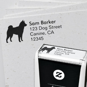Shiba Inu Silhouette-Rücksendeadresse Permastempel