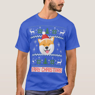 Shiba Inu Snow Christmas Santa Ugly T-Shirt