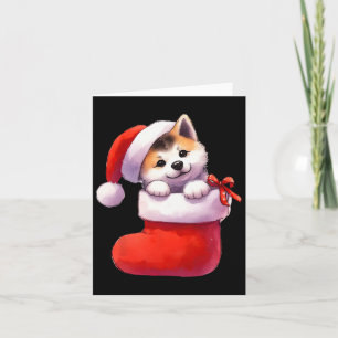 Shiba Inu Sock Weihnachts-Weihnachtsmannmütze Xmas Karte