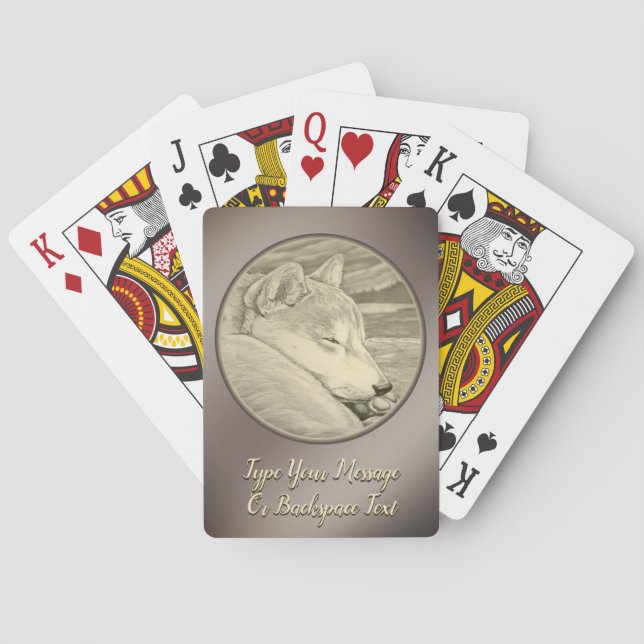 Shiba Inu Spielkarten Personalisierte Hundekarten (Rückseite)