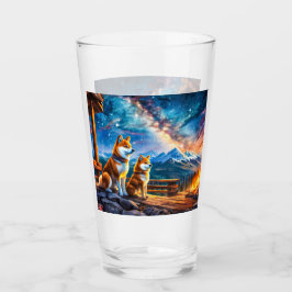 Shiba Inu Star Gazing Design von Rich AMeN Gill Glas