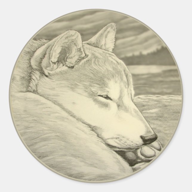 Shiba Inu Stickers Dog Lover Shiba Inu Art Sticker (Vorderseite)
