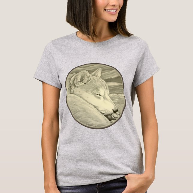 Shiba Inu T - Shirt Bio Lady's Shirt Hundeshirt (Vorderseite)