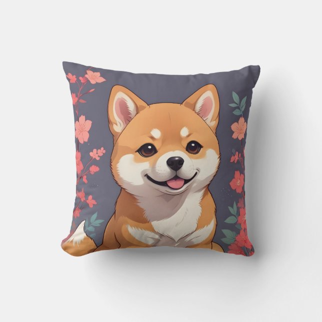 Shiba Inu Throw Kissen - Gemütlicher Komfort (Vorderseite)