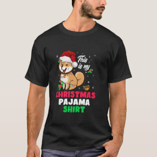 Shiba Inu Tree Lights Hund Das ist mein Weihnachts T-Shirt