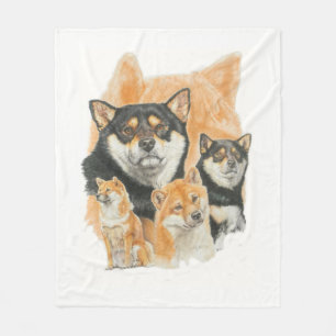 Shiba Inu und Ghost Image Fleecedecke