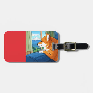 shiba inu und mt fuji Gepäckmarke Gepäckanhänger