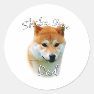 Shiba Inu Vater 2 Runder Aufkleber