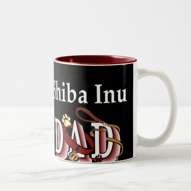Shiba Inu Vater Geschenke Zweifarbige Tasse (Rechts)