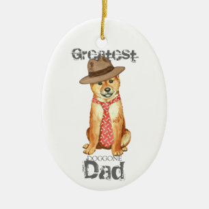 Shiba Inu Vater Keramik Ornament