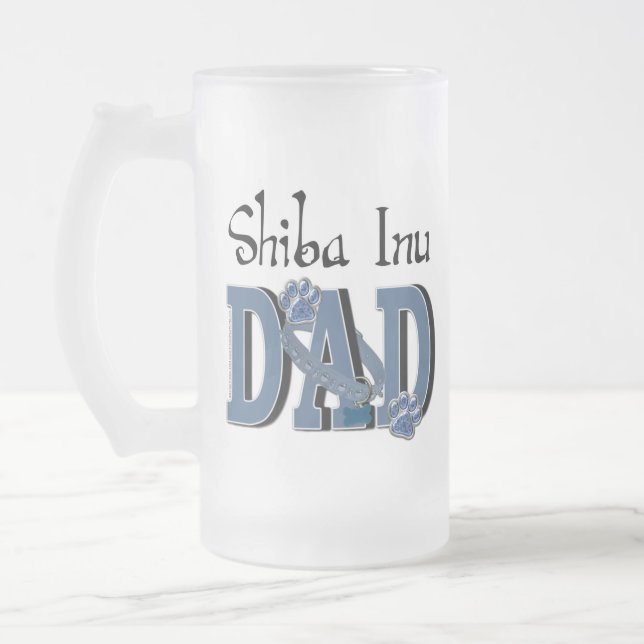 Shiba Inu VATER Mattglas Bierglas (Links)