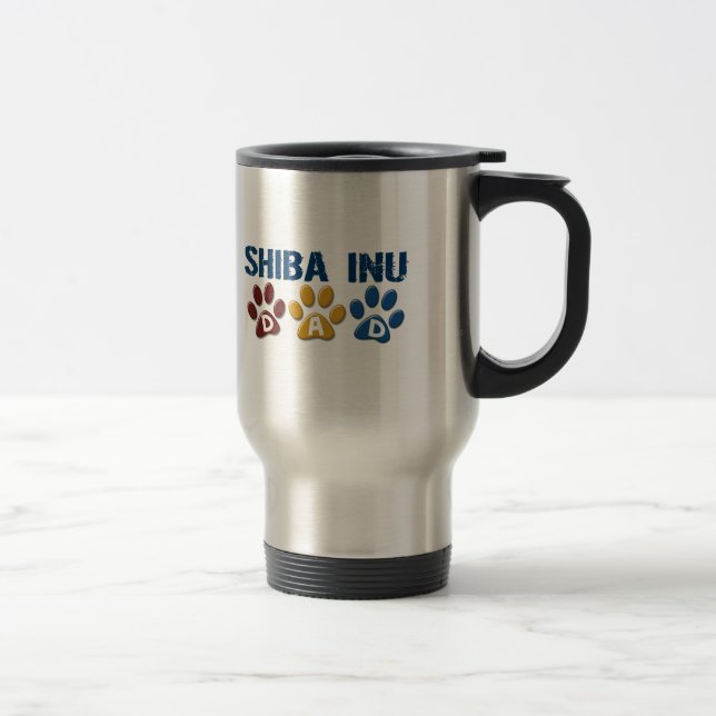 SHIBA INU Vater-Tatzen-Druck 1 Reisebecher (Rechts)